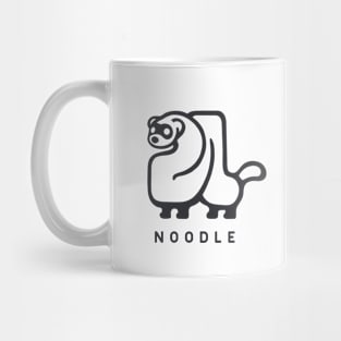Ferret noodle. Minimal geometric design of a cute creature in dark ink Mug